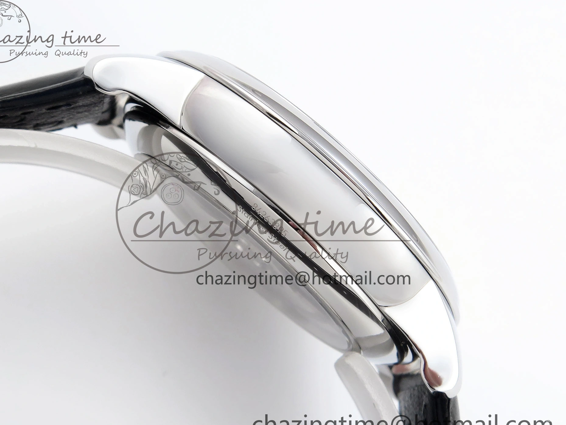 0325 ZipUp De Ville Date SS MKF 1:1 Best Edition White Dial Roman Marker on Black Leather Strap A 7741